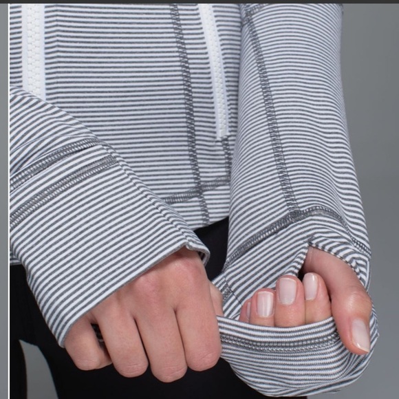 Lululemon Define Jacket Tonka Stripe Heathered Slate White Womens 6 Athletic - Picture 4 of 10